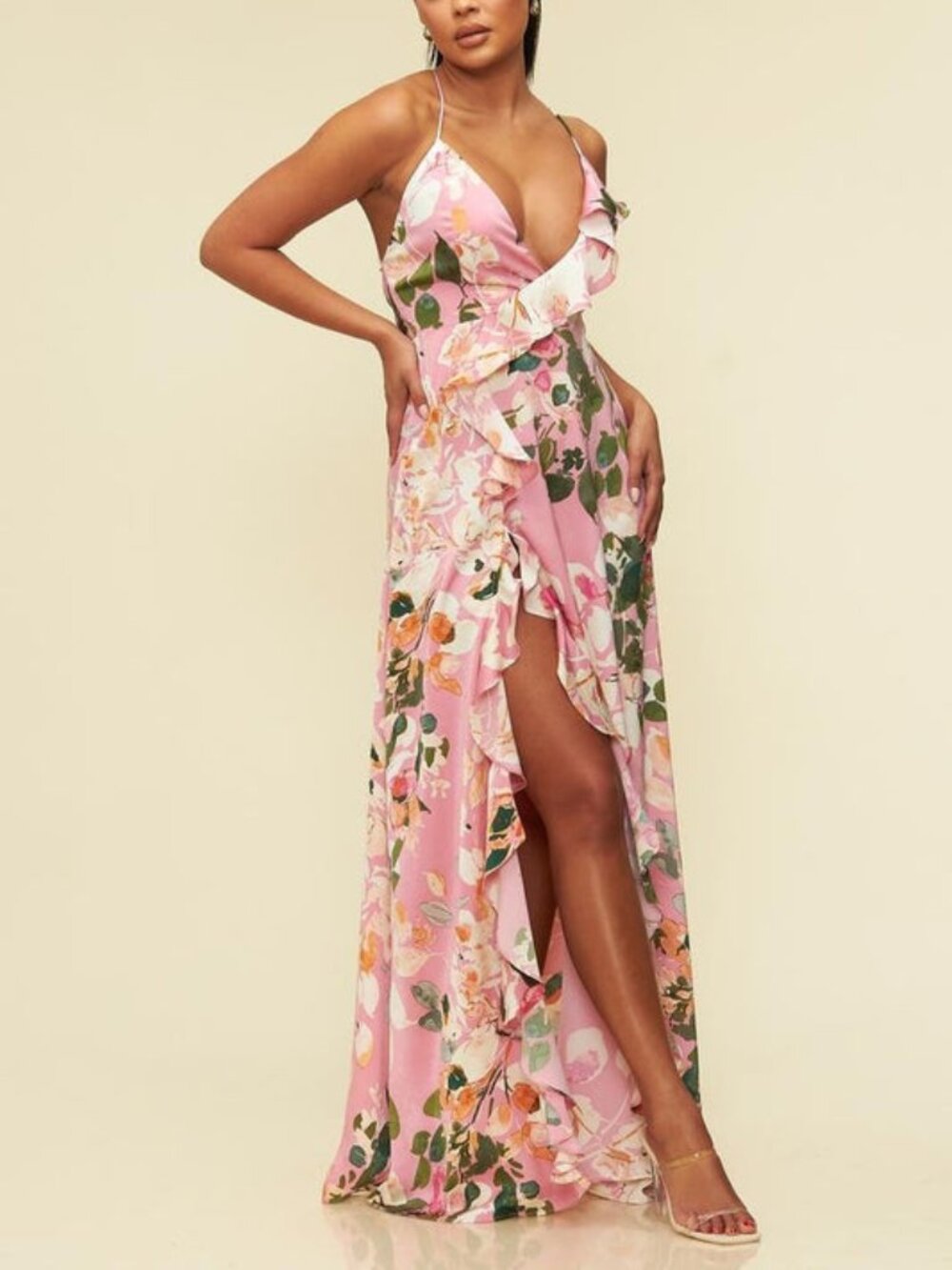 Floral Ruffle Maxi Dress